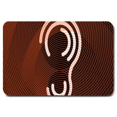 Fan Line Chevron Wave Brown Large Doormat  by Mariart