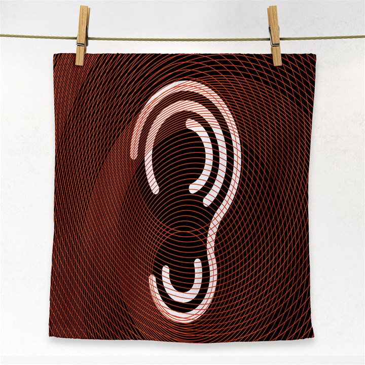 Fan Line Chevron Wave Brown Face Towel