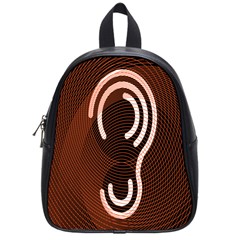 Fan Line Chevron Wave Brown School Bag (small) by Mariart