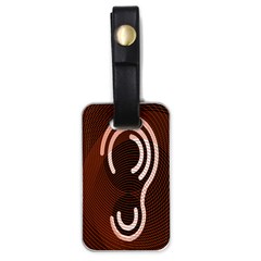 Fan Line Chevron Wave Brown Luggage Tags (one Side) 