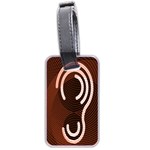 Fan Line Chevron Wave Brown Luggage Tags (Two Sides) Back