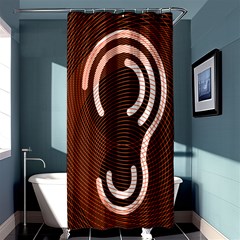 Fan Line Chevron Wave Brown Shower Curtain 36  X 72  (stall)  by Mariart