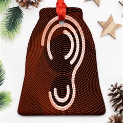 Fan Line Chevron Wave Brown Ornament (bell) by Mariart