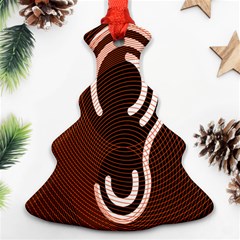 Fan Line Chevron Wave Brown Christmas Tree Ornament (two Sides) by Mariart