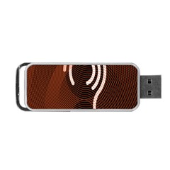 Fan Line Chevron Wave Brown Portable Usb Flash (one Side) by Mariart