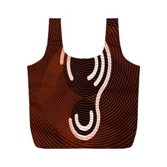 Fan Line Chevron Wave Brown Full Print Recycle Bags (m)  by Mariart