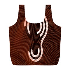 Fan Line Chevron Wave Brown Full Print Recycle Bags (l)  by Mariart