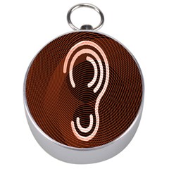 Fan Line Chevron Wave Brown Silver Compasses by Mariart