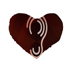 Fan Line Chevron Wave Brown Standard 16  Premium Flano Heart Shape Cushions by Mariart