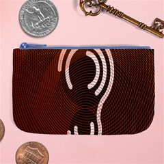 Fan Line Chevron Wave Brown Large Coin Purse