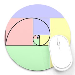 Golden Spiral Logarithmic Color Round Mousepads by Mariart