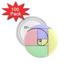 Golden Spiral Logarithmic Color 1.75  Buttons (100 pack)  Front