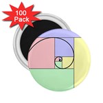 Golden Spiral Logarithmic Color 2.25  Magnets (100 pack)  Front