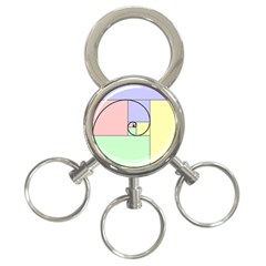 Golden Spiral Logarithmic Color 3-ring Key Chains by Mariart