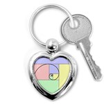 Golden Spiral Logarithmic Color Key Chains (Heart)  Front