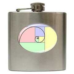 Golden Spiral Logarithmic Color Hip Flask (6 Oz)