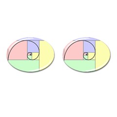 Golden Spiral Logarithmic Color Cufflinks (oval) by Mariart