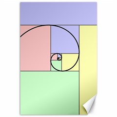 Golden Spiral Logarithmic Color Canvas 12  X 18  