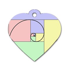 Golden Spiral Logarithmic Color Dog Tag Heart (one Side) by Mariart