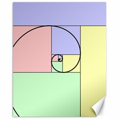 Golden Spiral Logarithmic Color Canvas 11  X 14  