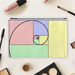 Golden Spiral Logarithmic Color Cosmetic Bag (large)  by Mariart