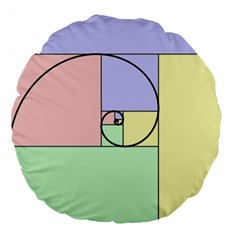 Golden Spiral Logarithmic Color Large 18  Premium Round Cushions by Mariart