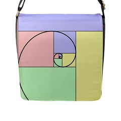 Golden Spiral Logarithmic Color Flap Messenger Bag (l)  by Mariart