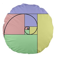 Golden Spiral Logarithmic Color Large 18  Premium Flano Round Cushions