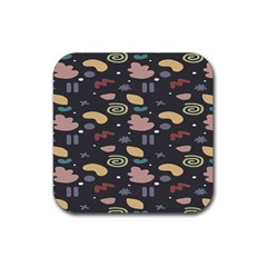 Funky Pattern Polka Wave Chevron Monster Rubber Coaster (square)  by Mariart