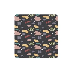 Funky Pattern Polka Wave Chevron Monster Square Magnet