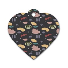 Funky Pattern Polka Wave Chevron Monster Dog Tag Heart (one Side) by Mariart