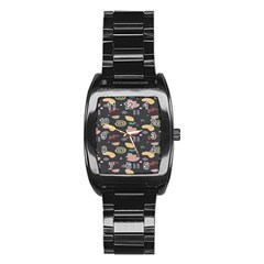 Funky Pattern Polka Wave Chevron Monster Stainless Steel Barrel Watch