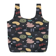 Funky Pattern Polka Wave Chevron Monster Full Print Recycle Bags (l) 