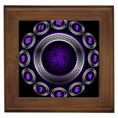 Digital Celtic Clock Template Time Number Purple Framed Tiles by Mariart