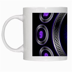 Digital Celtic Clock Template Time Number Purple White Mugs by Mariart