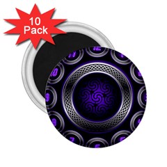 Digital Celtic Clock Template Time Number Purple 2 25  Magnets (10 Pack)  by Mariart