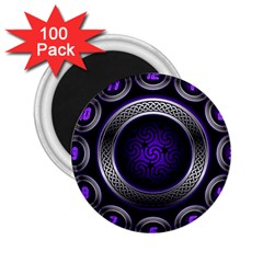 Digital Celtic Clock Template Time Number Purple 2 25  Magnets (100 Pack)  by Mariart