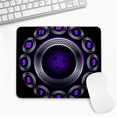 Digital Celtic Clock Template Time Number Purple Large Mousepads by Mariart