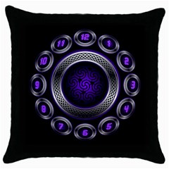 Digital Celtic Clock Template Time Number Purple Throw Pillow Case (black) by Mariart