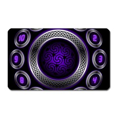 Digital Celtic Clock Template Time Number Purple Magnet (rectangular) by Mariart