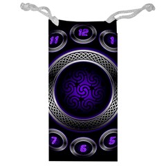 Digital Celtic Clock Template Time Number Purple Jewelry Bag by Mariart