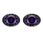 Digital Celtic Clock Template Time Number Purple Cufflinks (Oval) Front(Pair)