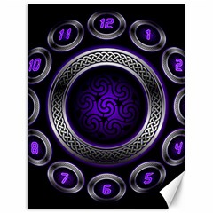 Digital Celtic Clock Template Time Number Purple Canvas 12  X 16  