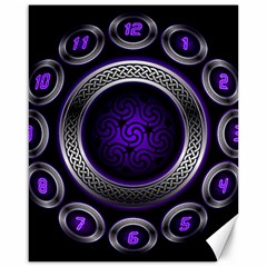 Digital Celtic Clock Template Time Number Purple Canvas 16  X 20   by Mariart