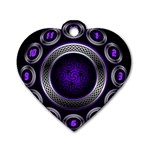 Digital Celtic Clock Template Time Number Purple Dog Tag Heart (One Side) Front