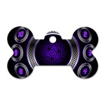 Digital Celtic Clock Template Time Number Purple Dog Tag Bone (One Side) Front