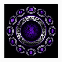 Digital Celtic Clock Template Time Number Purple Medium Glasses Cloth by Mariart