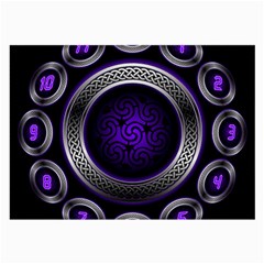 Digital Celtic Clock Template Time Number Purple Large Glasses Cloth by Mariart