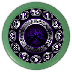 Digital Celtic Clock Template Time Number Purple Color Wall Clocks by Mariart