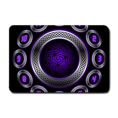 Digital Celtic Clock Template Time Number Purple Small Doormat  by Mariart